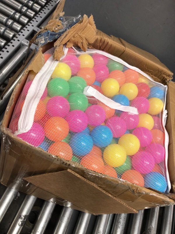 Photo 2 of Amazon Basics BPA Free Crush-Proof Plastic Ball Pit Balls with Storage Bag, Toddlers Kids 12+ Months, 6 Bright Colors - Pack of 400 6 Bright Colors 400 Balls