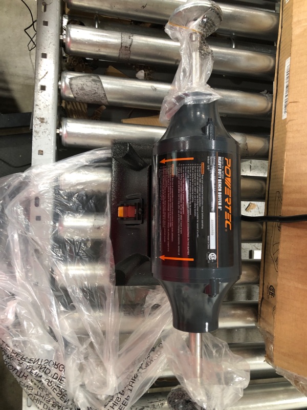 View 3 of POWERTEC BF800C Slow Speed and Long Shift Bench Buffer Polisher with 2 Extra Buffing Wheels, 8 Inch Buffing & Polishing Bench Grinder Machine for Metal, Jelwelry, Knife, Wood, Jade and Plastic 8" buffer + buffing wheels
