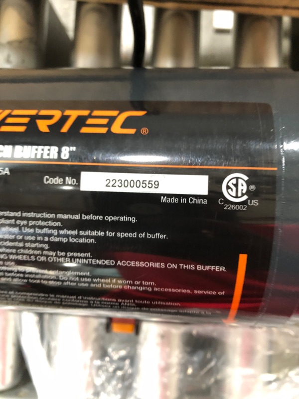 View 4 of POWERTEC BF800C Slow Speed and Long Shift Bench Buffer Polisher with 2 Extra Buffing Wheels, 8 Inch Buffing & Polishing Bench Grinder Machine for Metal, Jelwelry, Knife, Wood, Jade and Plastic 8" buffer + buffing wheels