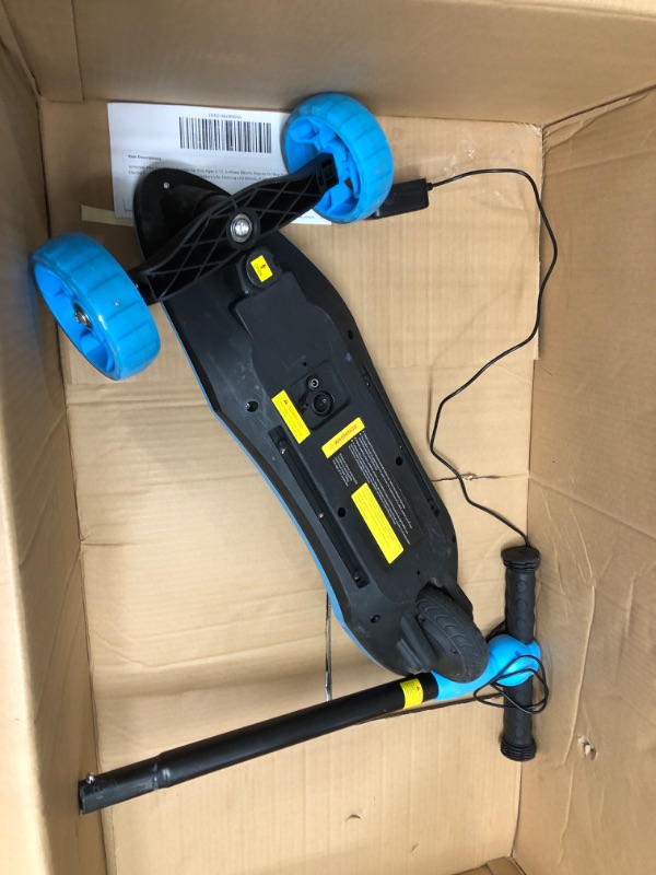 Photo 2 of **TESTED DOESNT ROLL FORWARD* READ COMMENTS* isinwheel Mini Pro Electric Scooter for Kids Ages 3-12, 3-Wheel Electric Scooter for Boys/Girls, Electric Kick Scooter for Kids with Long Battery Life, Flashing LED Wheels, 3 Adjustable Height BLUE