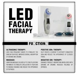 Photo 3 of BEAUTY BOOST PROFESSIONAL LED SKIN REPAIR DEVICE INCLUDES ULTRASONIC ION+ ION- MASSAGE AD PHOTON MODES LED FACIAL THERAPY ANTI AGING INCLUDES BEAUTY BOOST EYEWEAR AND CHARGING CORD NEW
