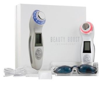 Photo 1 of BEAUTY BOOST PROFESSIONAL LED SKIN REPAIR DEVICE INCLUDES ULTRASONIC ION+ ION- MASSAGE AD PHOTON MODES LED FACIAL THERAPY ANTI AGING INCLUDES BEAUTY BOOST EYEWEAR AND CHARGING CORD NEW
