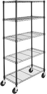 Photo 1 of (PARTS ONLY)5-SHELF SHELVING UNIT ON 4'' CASTERS, BLACK
