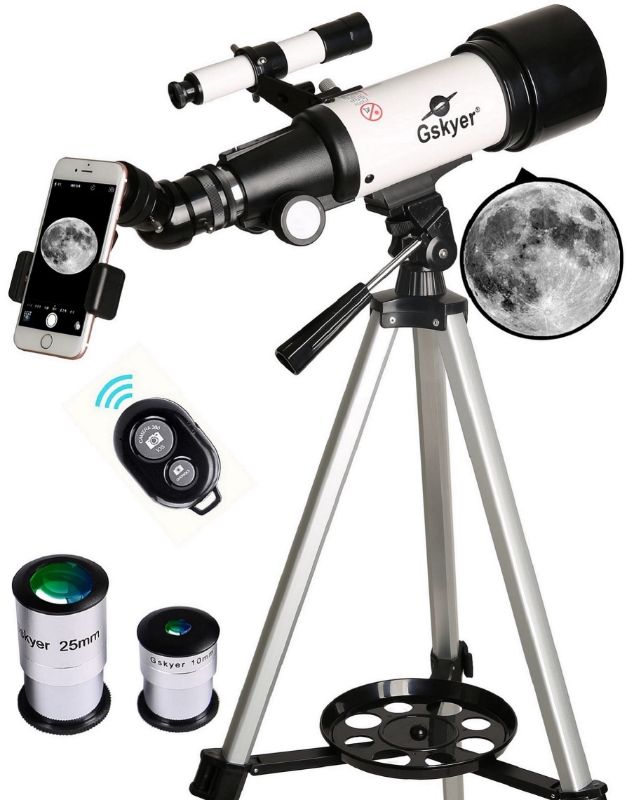 Photo 1 of (PARTS ONLY)GSKYER TELESCOPE, 70MM APERTURE 400MM AZ MOUNT ASTRONOMICAL REFRACTING TELESCOPE FOR KIDS BEGINNERS - TRAVEL TELESCOPE WITH CARRY BAG, PHONE ADAPTER AND WIRELESS REMOTE

