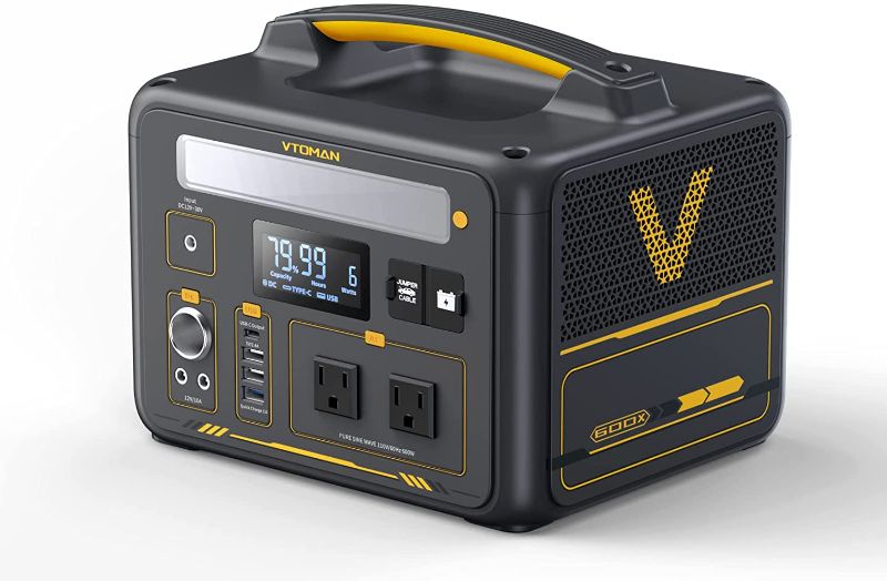 Photo 1 of ***error code does not charge PARTS ONLY***
VTOMAN Jump 600X Portable Power Station 600W, 299Wh LiFePO4 Battery Powered Generator with Expandable Capacity, 2x Pure Sine Wave 600W (Surge 1200W) AC Outlets, PD 60W USB-C, 3x Regulated 12V/10A DC
