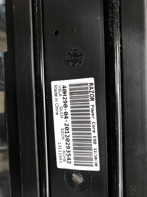 Photo 1 of PARTS ONLKY DOES NOT HAVE POWER TO MOTOR 
Razor Power Core E90 Electric Scooter - Hub Motor, Up to 10 mph and 80 min Ride Time, for Kids 8 and Up Pink Standard Packaging