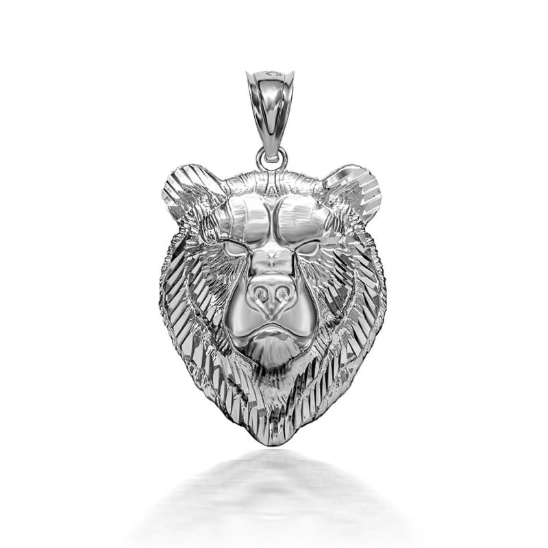 Photo 1 of 925 Sterling Silver 3D Bear Pendant Necklace
