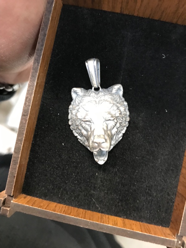 Photo 3 of 925 Sterling Silver 3D Bear Pendant Necklace
