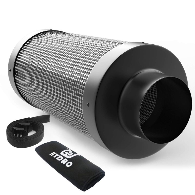 Photo 1 of 6" CARBON FILTER FOR 100% AIR FILTRATION - REMOVES 3X MORE ODORS, CONTAMINANTS, DUST, POLLEN, PARTICLES. AUSTRALIAN VIRGIN CHARCOAL, REVERSIBLE FLANGE 6X18" FOR INLINE DUCT FAN COMBO, GROW TENT 6 INCH

