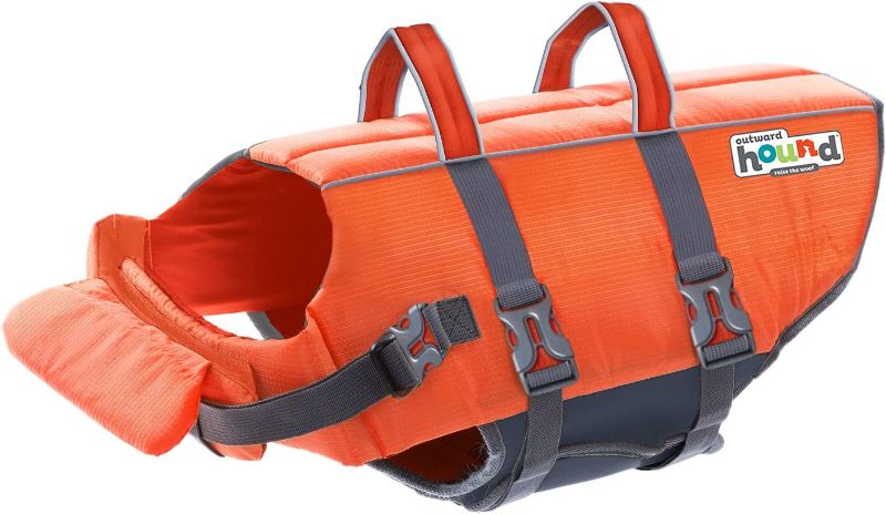 Photo 1 of 
Outward Hound Granby Splash Orange Dog Life Jacket, Medium
Style:Granby (Flotation)
Size:Medium
Color:Orange