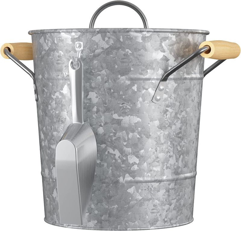 Photo 1 of 
LF Likefair Double Wall Ice Bucket with Lid and Spade,4.2Quart/4Liter Galvanized Ice Buckets for Beer,Ice,Wine,Champagne,Parties,Outdoor,Picnic,Bar (Silver)