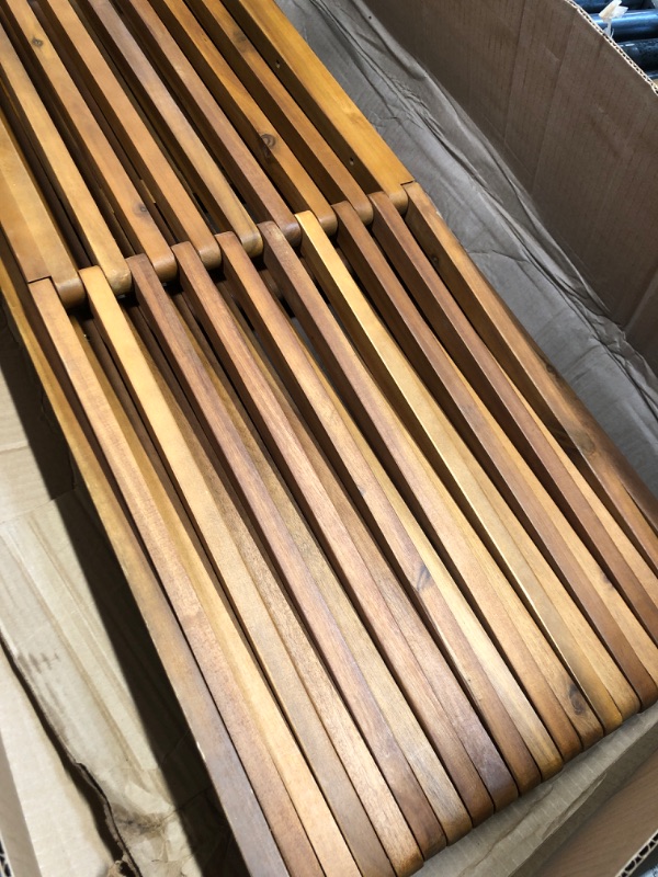 Photo 1 of **MINOR DAMAGE**Christopher Knight Home Esme Outdoor Acacia Wood Bench, Teak Finish & Howard SWAX16 Outdoor Furniture Wax, 16 oz, Yellow Bench + Wax