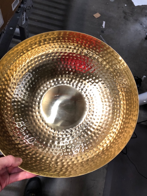 Photo 2 of **USED** Creative Co-Op Round Hammered Metal Bowl, 14", Gold,DA7392 Gold Bowl