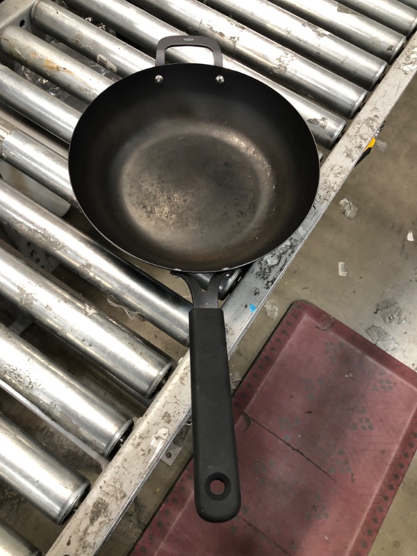 Photo 3 of **USED** OXO Obsidian Pre-Seasoned Carbon Steel, 12" Wok Pan with Removable Silicone 