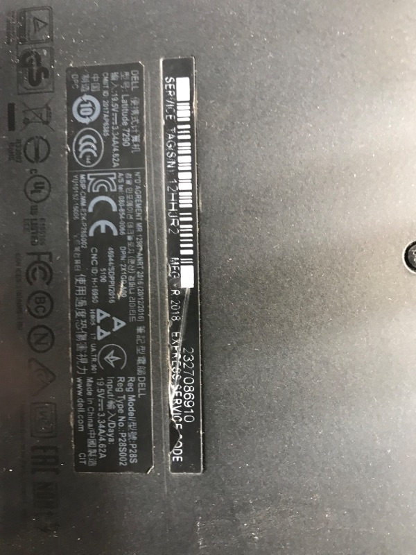 Photo 8 of PARTS ONLY DID NOT POWER ON 
Dell Latitude 7290 12.5 HD Business Laptop, Intel Core i5-8350U, 256GB SSD, 16GB DDR4, Webcam, Bluetooth, Windows 10 Pro (Renewed)
