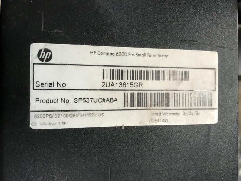 Photo 11 of PARTS ONLY DID NOT DISPLAY BUT POWERS ON 
HP Compaq Prodesk 6200 Pro Slim Business Desktop Computer Small Form Factor (SFF), Intel i5-2400 up to 3.4GHz, 8GB DDR3, 500GB DVD, Windows 10 Pro 64 Bit 