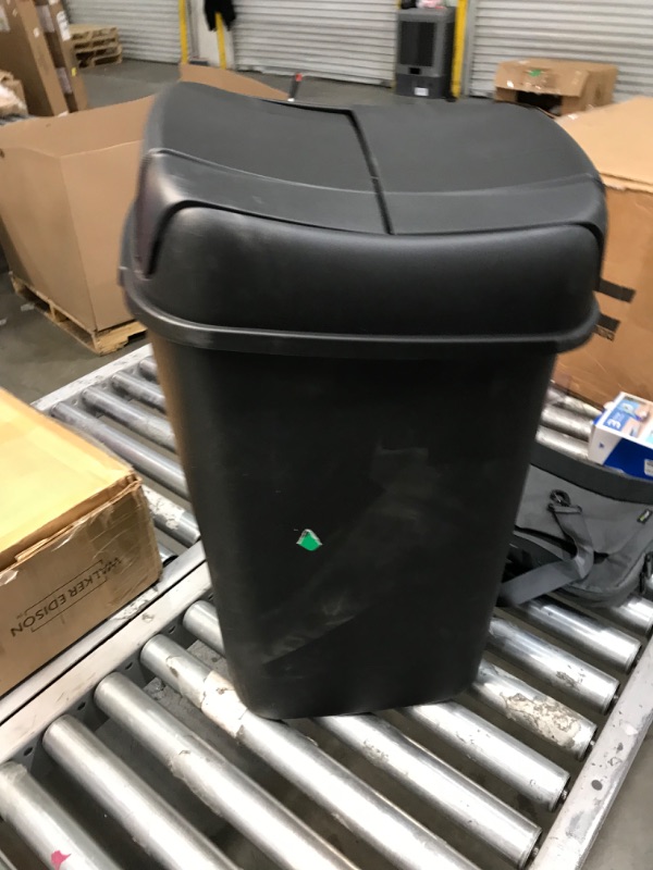 Photo 2 of 13.3gal Pivot Lid Waste Can Black - Room Essentials