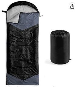 Photo 1 of **USED** oaskys Camping Sleeping Bag - 3 Season Warm & Cool Weather - Summer Spring Fall Lightweight Waterproof for Adults Kids - Camping Gear Equipment, Traveling, and Outdoors 29.5in x 86.6" Blue