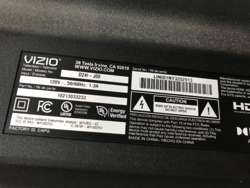 Photo 1 of VIZIO 24-inch D-Series Full HD 1080p Smart TV with Apple AirPlay and Chromecast Built-in, Alexa Compatibility, D24f-J09, 2022 Model 24 in 1080p Bezel