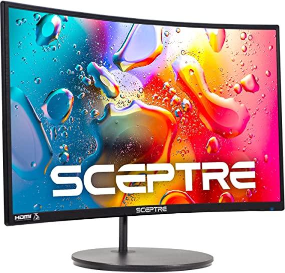 Photo 1 of Sceptre Curved 27" FHD 1080p 75Hz LED Monitor HDMI VGA Build-In Speakers, EDGE-LESS Metal Black 2019 (C275W-1920RN)
