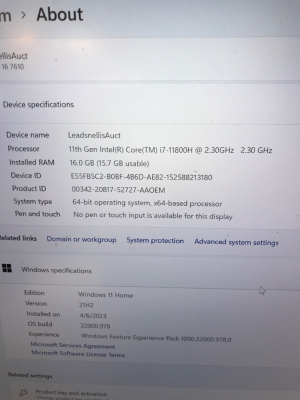 Photo 5 of 2022 Dell Inspiron 16 Plus 7610 Laptop, 16" QHD+ 3K IPS 16:10 Display, Intel Core i7-11800H, 16GB RAM, 1TB SSD, Backlit Keyboard, Fingerprint Reader, Webcam, Thunderbolt 4, WiFi 6, Windows 11 Home
