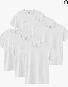 Photo 1 of **USED** 6 Pack- Fruit of the Loom Men's Eversoft Cotton Stay Tucked Crew T-Shirt- Medium