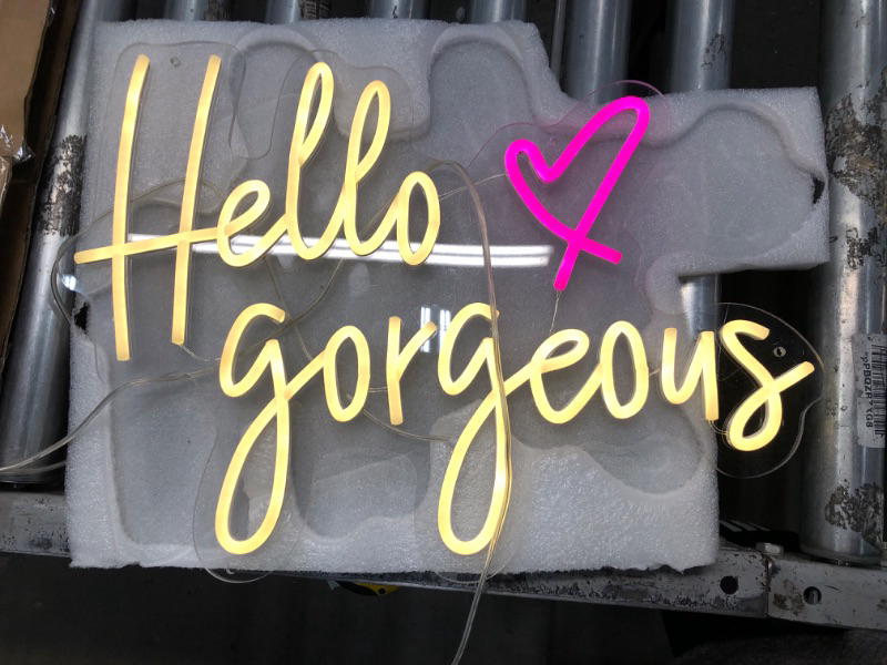 Photo 1 of No info found, used, “hello gorgeous” neon sign
360mm x 500mm