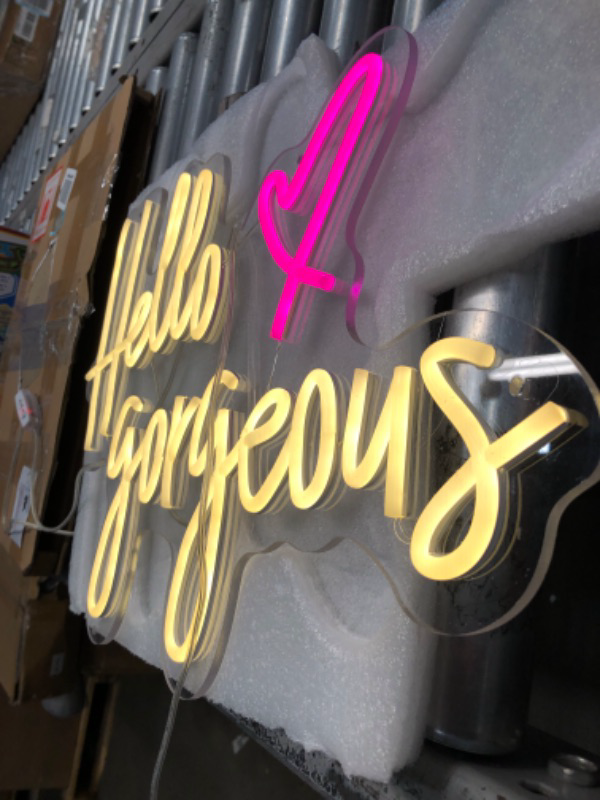 Photo 2 of No info found, used, “hello gorgeous” neon sign
360mm x 500mm