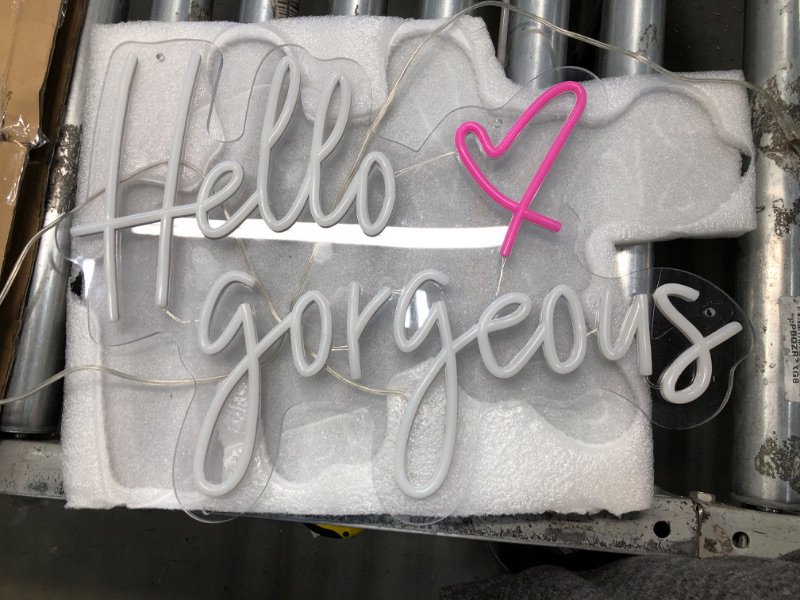 Photo 1 of No info found, used, “hello gorgeous” neon sign
360mm x 500mm