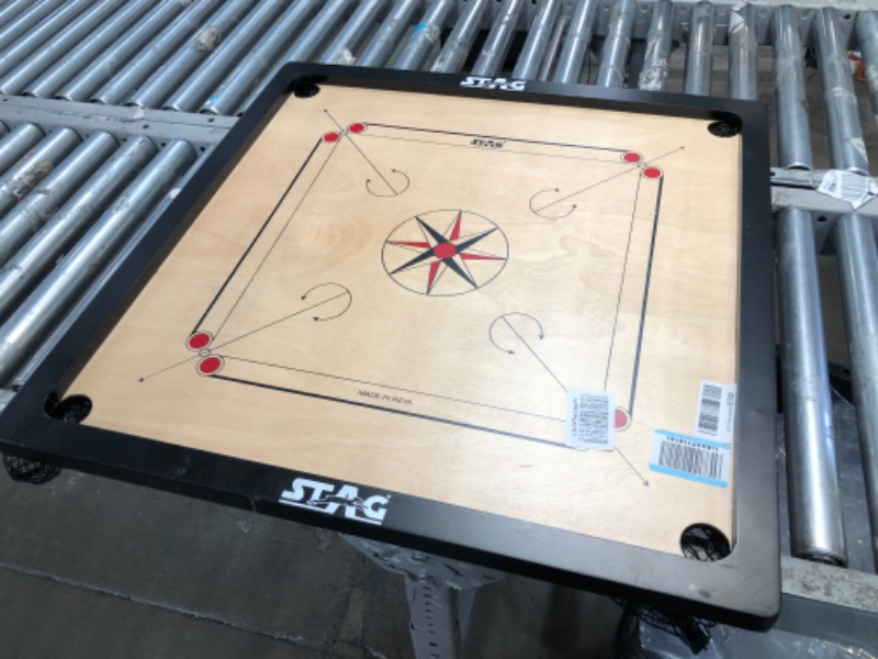 Photo 8 of **MISSING COINS & STRIKER** Stag Championship Carrom Board Game with Coins and Striker (Championship) Black