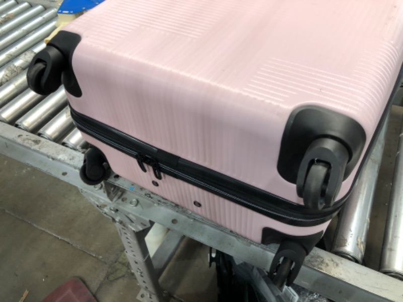 Photo 5 of **MINOR SHIPPING DAMAGE**American Tourister Stratum XLT Expandable Hardside Luggage with Spinner Wheels, Pink Blush, Checked-Large 28-Inch Checked-Large 28-Inch Pink Blush