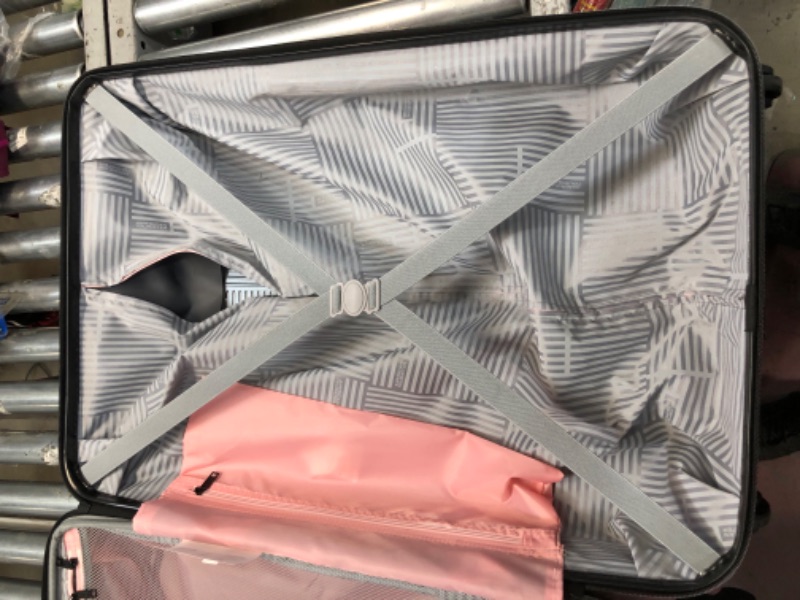 Photo 7 of **MINOR SHIPPING DAMAGE**American Tourister Stratum XLT Expandable Hardside Luggage with Spinner Wheels, Pink Blush, Checked-Large 28-Inch Checked-Large 28-Inch Pink Blush