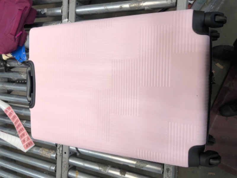 Photo 2 of **MINOR SHIPPING DAMAGE**American Tourister Stratum XLT Expandable Hardside Luggage with Spinner Wheels, Pink Blush, Checked-Large 28-Inch Checked-Large 28-Inch Pink Blush