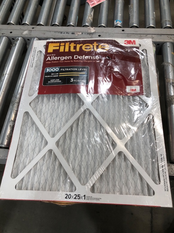 Photo 2 of **MINOR SHIPPING DAMAGE**3M Filtrete 1-Inch Micro Allergen Defense MPR 1000 Air Filters 20x25x1 2-PACK
