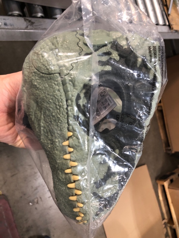 Photo 2 of **USED** Jurassic World Dominion Giant Dino Dinosaur Mask with Opening Jaw, Costume and Role-Play Gift Giant Dino Mask