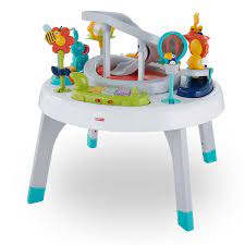Photo 1 of Fisher-Price 2-in-1 Baby Activity Center and Toddler Activity Table Racing Ramp with Lights and Music, Spin ‘n Play Safari