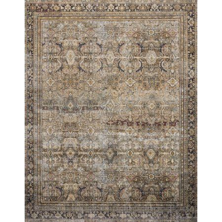 Photo 1 of Loloi II Layla Printed Oriental Distressed Olive / Charcoal Area Rug