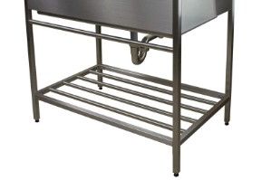 Photo 1 of (NO SINK - JUST STAND) - Stainless Steel Wash Stand in Brushed Satin - SS 36 in. x 22 in. x 34.3 in 
