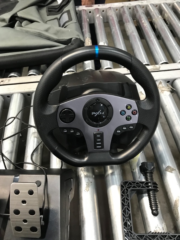 Photo 2 of Game Racing Wheel, PXN V9 270°/900° Adjustable Racing Steering Wheel, with Clutch and Shifter, Support Vibration and Headset Function, Suitable for PC, PS3, PS4, Xbox One, Nintendo Switch.