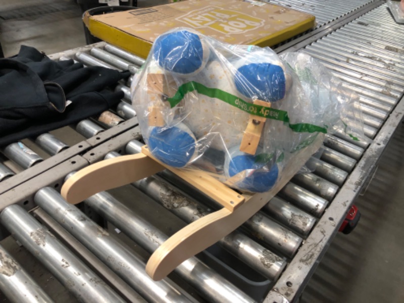 Photo 1 of labebe Baby Rocking Horse Dragon Blue, Kids Plush Rocking Toy Stuffed Animal Rocker for 12 Months+, 1-3 Years Old Toddler Wooden Ride On Toys, Dinosaur Rocking Horse Teal Infant Girl&Boy