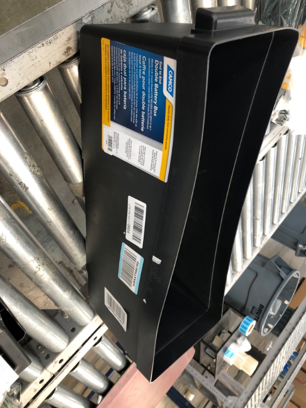 Photo 2 of (Parts Only - Missing lid ) - Camco Heavy Duty Double Battery Box with Straps and Hardware - Group GC2 | Safely Stores RV, Automotive, and Marine Batteries | Measures Inside 21-1/2" x 7-3/8" x 11-3/16" | (55375) Frustration Free Packaging Double Battery B