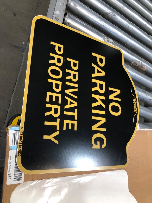 Photo 2 of SignMission Designer Series Sign - No Parking Private Property | Black & Gold 18" X 18" Heavy-Gauge Aluminum Architectural Sign | Protect Your Business & Municipality | Made in The USA