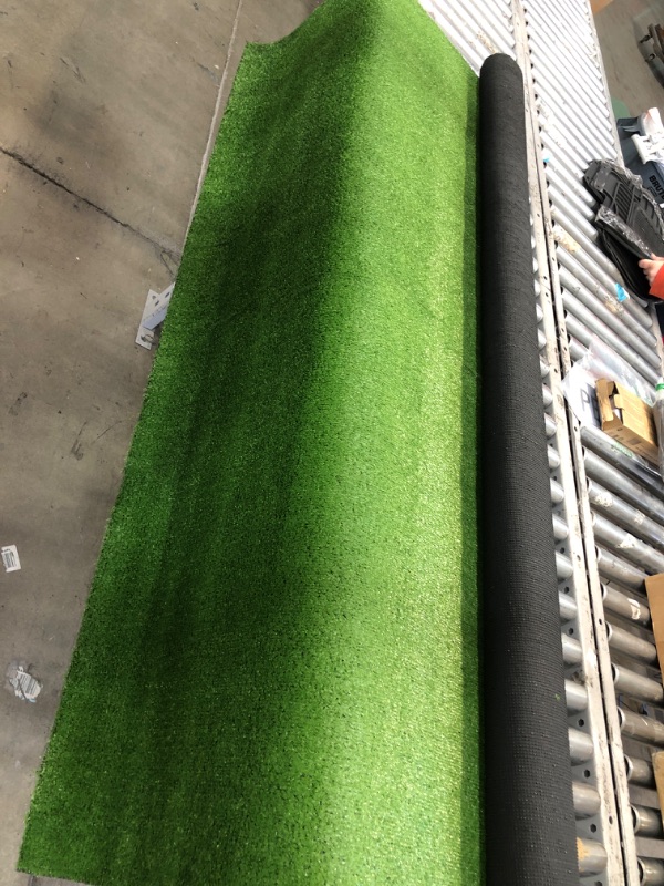 Photo 3 of **USED** Synthetic Artificial Grass Turf 6 FTX 10FT for Garden Fence Backyard Patio Balcony,Drainage Holes & Rubber Backing, Indoor Outdoor Rug Carpet DIY Decorations