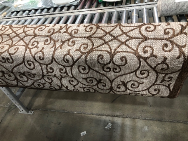 Photo 3 of **USED** JONATHAN Y SMB107 Madrid Vintage Filigree Textured Weave Indoor/Outdoor Taupe/Espresso 5 ft. x 8 ft. Area-Rug (SMB107C-5) Taupe/Espresso 5 X 8