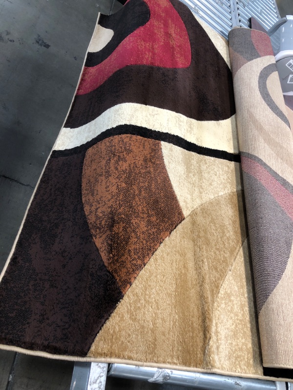 Photo 2 of **USED** Home Dynamix Tribeca Slade Modern Area Rug, Abstract Brown/Red 5'2"x7'2" 5'2" x 7'2" Rectangle Rectangular Brown/Red