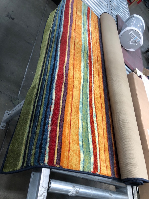 Photo 3 of **USED** Mohawk Home Rainbow Multi New Wave Area Rug (5'x8'), Multicolor 5 x 8 Feet Multi