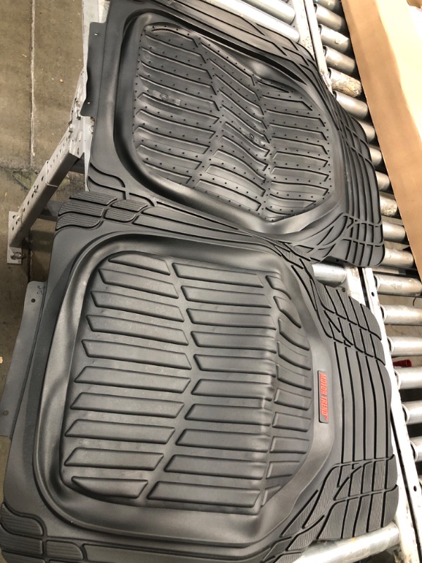 Photo 2 of **USED/MISSING ITEM** Motor Trend - MT-923-BK 923-BK Black FlexTough Contour Liners-Deep Dish Heavy Duty Rubber Floor Mats for Car SUV Truck & Van-All Weather Protection, Universal Trim to Fit Full Set Black