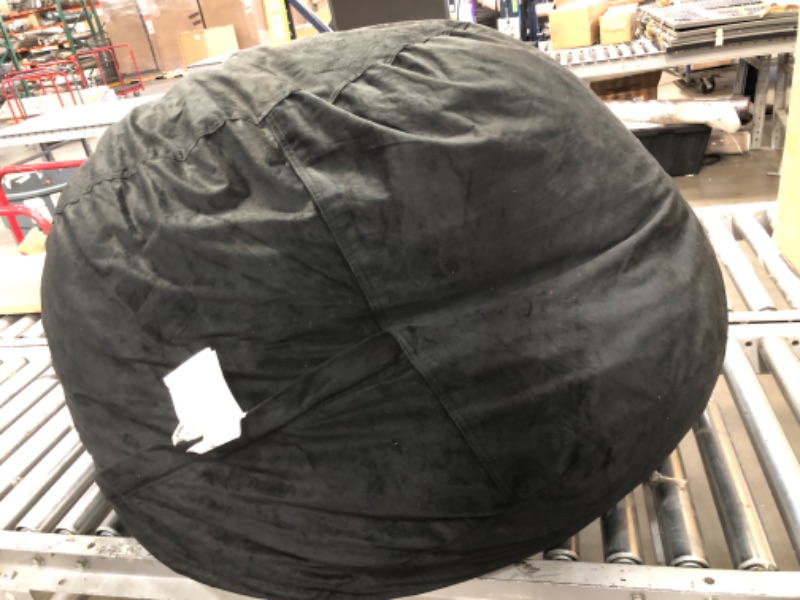 Photo 2 of **USED** Sofa Sack - Plush, Ultra Soft Bean Bag Chair - Memory Foam Bean Bag Chair with Microsuede Cover - Stuffed Foam Filled Furniture and Accessories for Dorm Room - Black 3' Microsuede Black