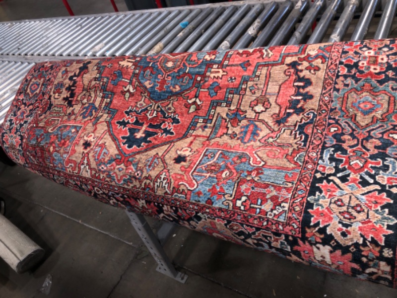 Photo 2 of **USED** Artistic Weavers Reeta Printed Medallion Area Rug,5' x 7'6",Bright Red/Wheat 5 ft x 7 ft 6 in Bright Red/Wheat