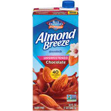 Photo 1 of 5 Pack, 32 FL OZ, Almond Breeze Unsweetened Chcolate Almond Milk EXPIRATION DATE 7/10/2023